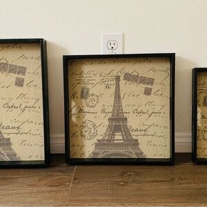 Eiffel Tower Vintage Black and Tan set of trays